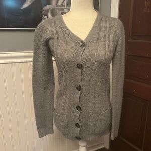True Rock Gray Cardigan Pockets Buttons Cotton Acrylic Blend Size XL